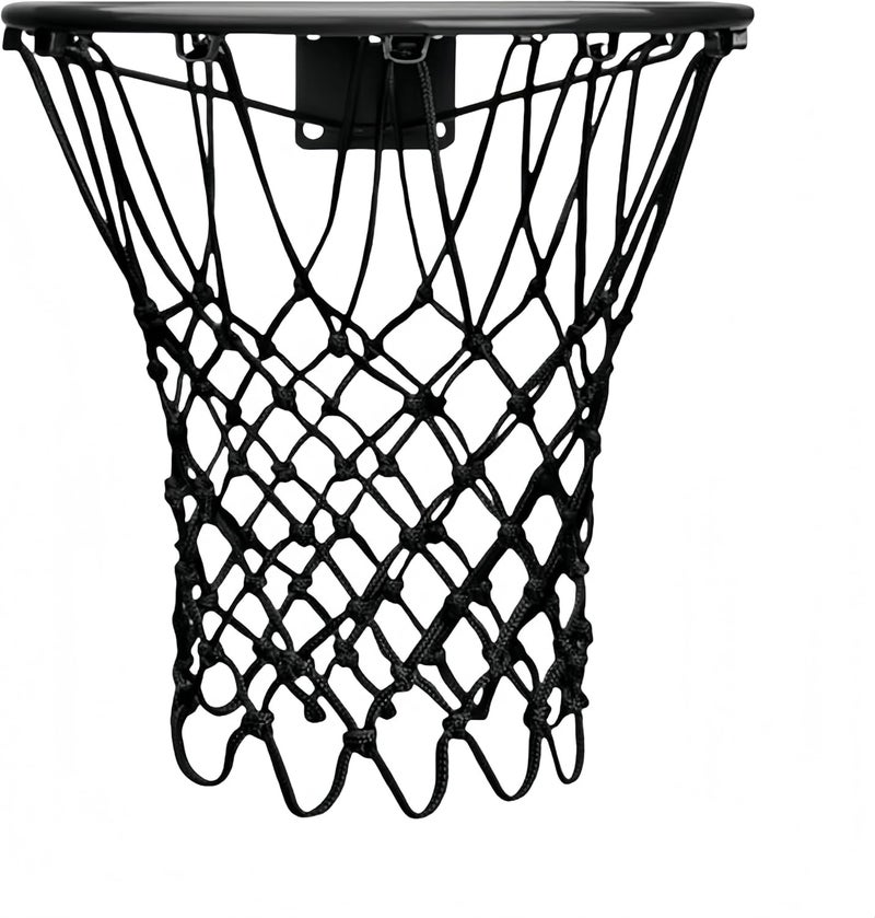 uvbws Black Basketball net Replacement, 21 inches Long, 12 Rings, Durable Nylon Material, wear-Resistant, Anti tangling, Suitable for Standard Indoor and Outdoor Basketball Baskets - Image 1